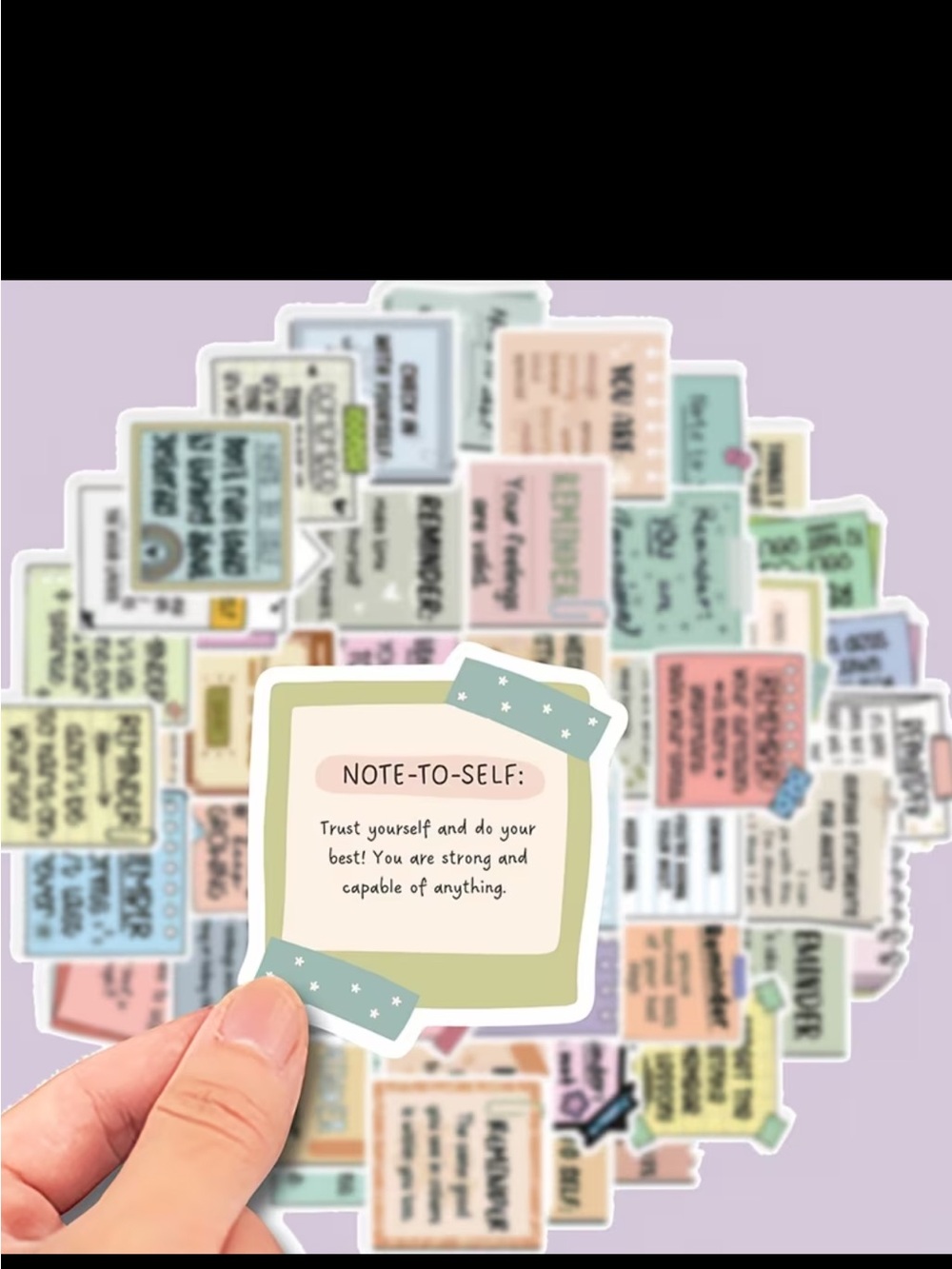 50 Pc Inspirational Self Care Motivational Quote Sticker Pack NEW - Picture 4 of 5